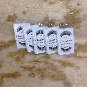 Christina Eyelashes -#43 WSP Black New 100% Human Hair 5 Pairs False Eyelashes